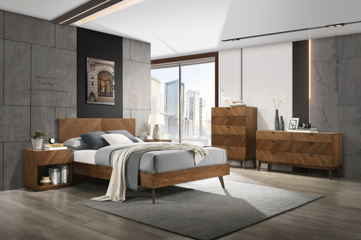 Kamela -Modern Walnut Q Bedroom Set by VIG Furniture - View 1