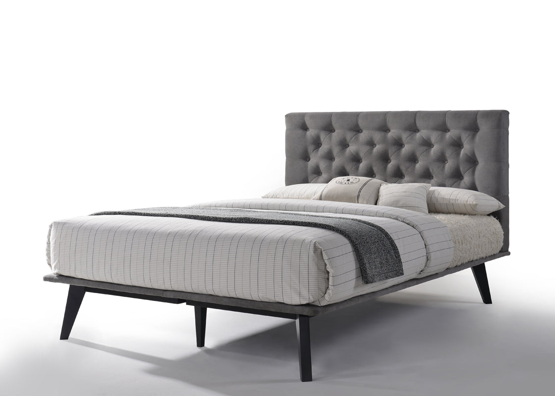 Queen Gibson Modern Grey Fabric Bed by VIG Furniture - View 1