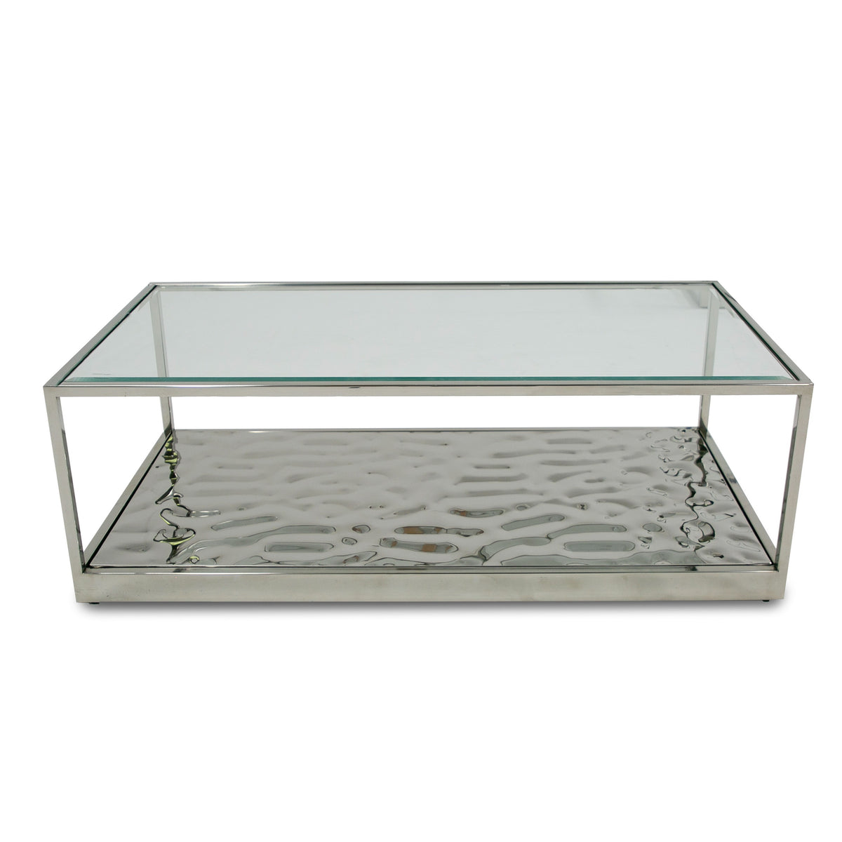 Braxton - Contemporary Clear Wave Glass Coffee Table by VIG Furniture - View 2