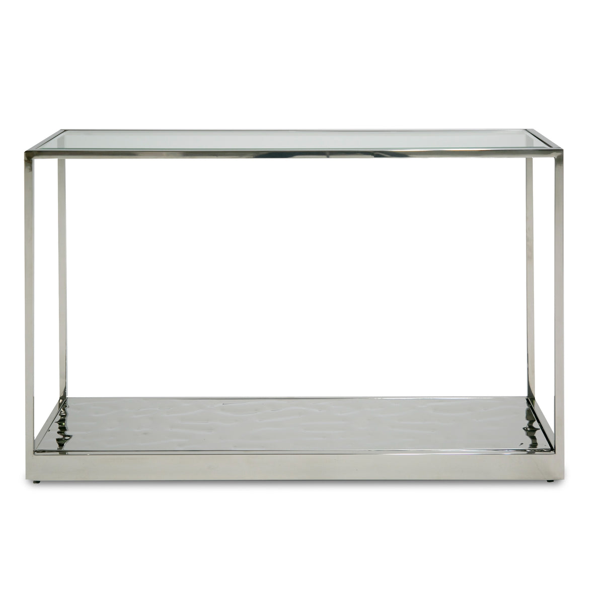 Braxton - Contemporary Clear Wave Glass Console Table by VIG Furniture - View 1