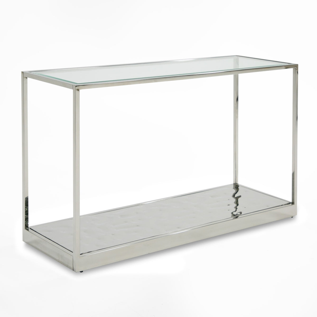 Braxton - Contemporary Clear Wave Glass Console Table by VIG Furniture - View 4