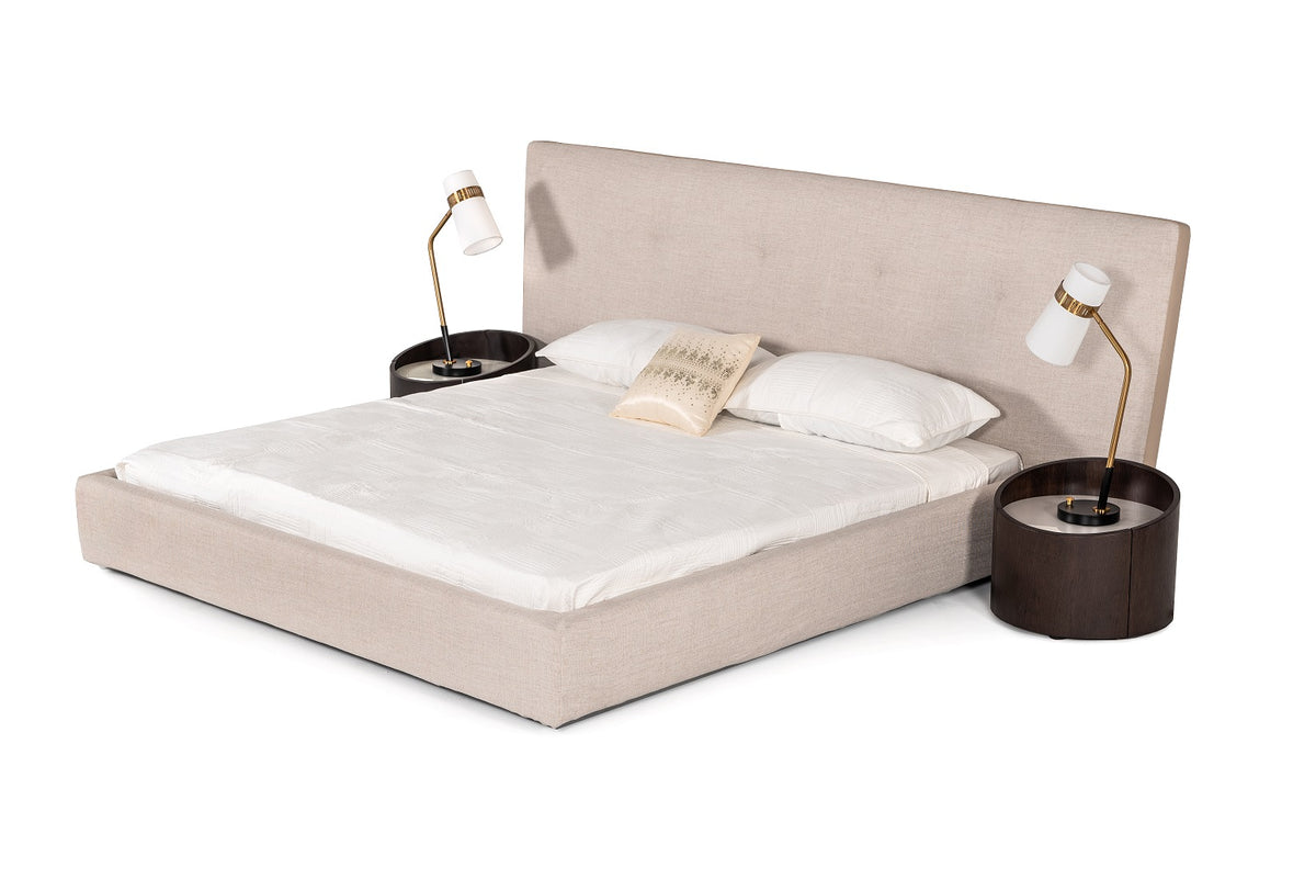 Brittany - Queen Modern Grey Fabric Bed by VIG Furniture - View 1