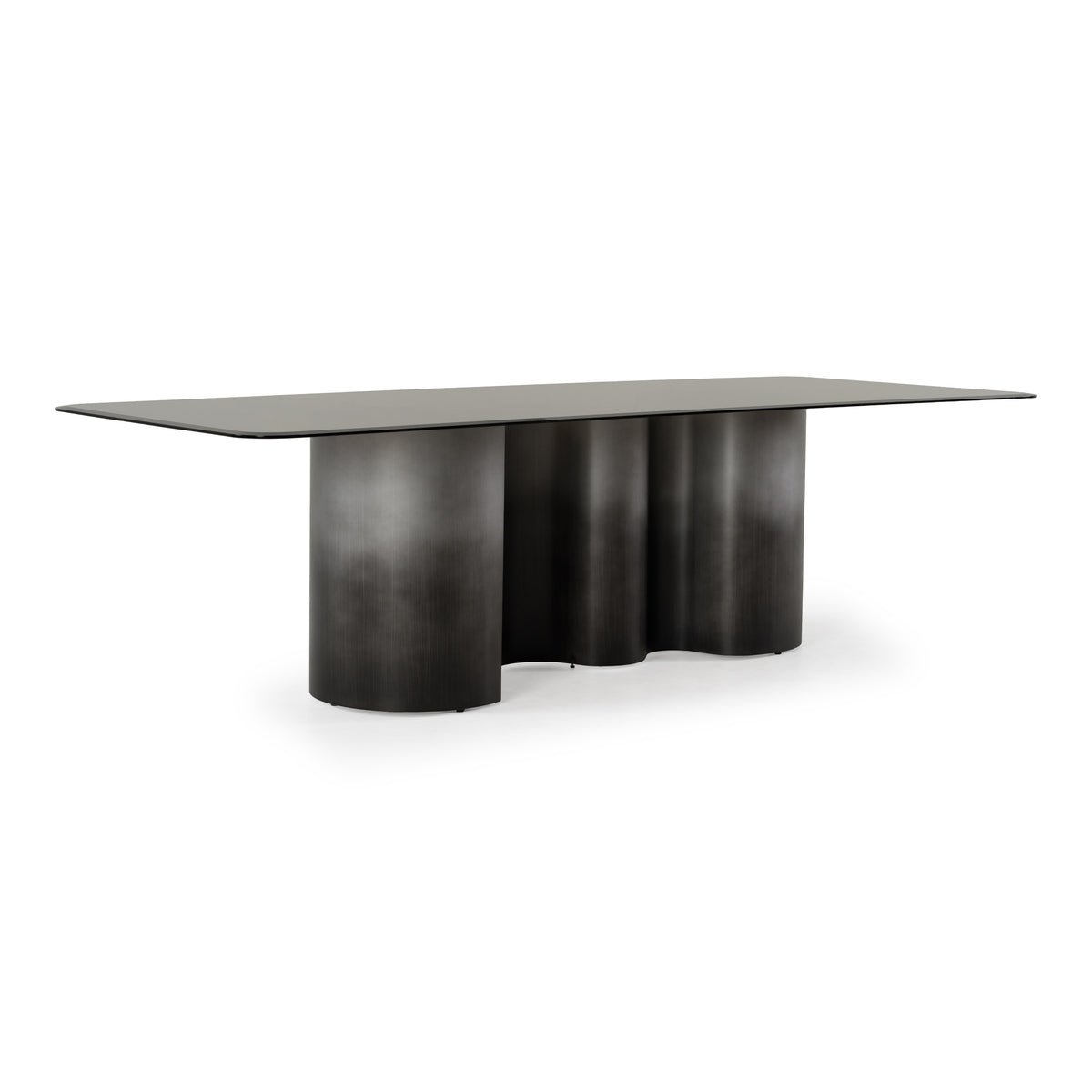 Brompton - Modern Grey Glass + Gun Metal Grey Dining Table by VIG Furniture - View 2