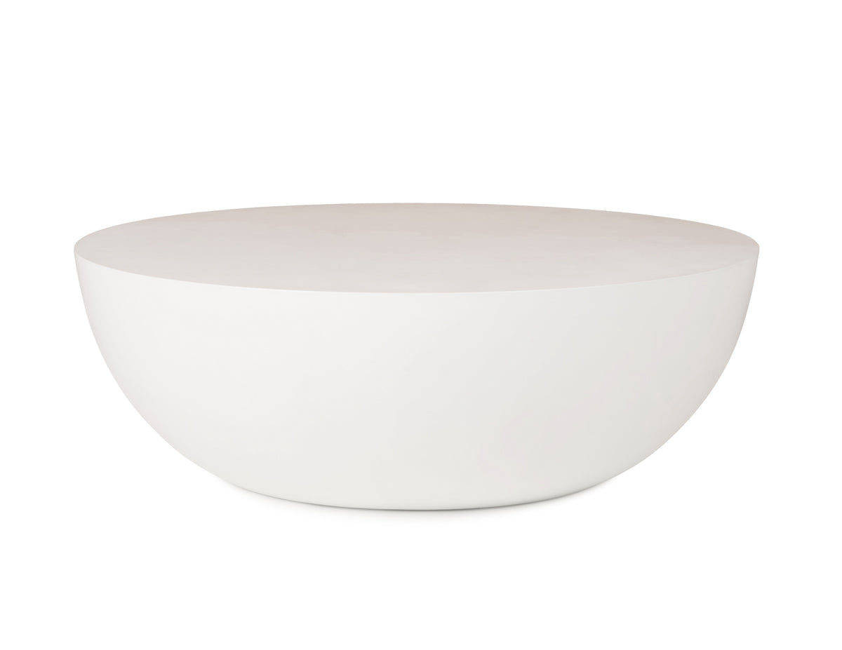 Bronte - Modern White Concrete Round Coffee Table by VIG Furniture - View 1