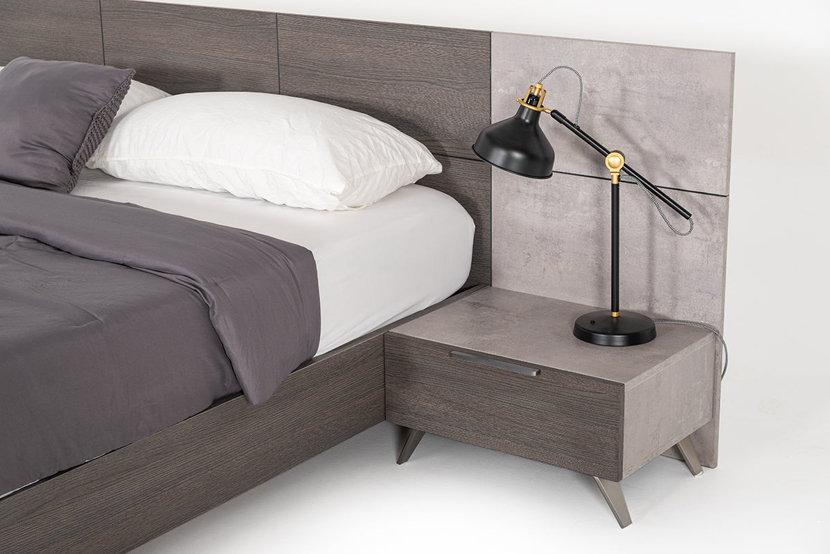 Bronx Italian Modern Faux Concrete & Grey Bed by VIG Furniture - View 3