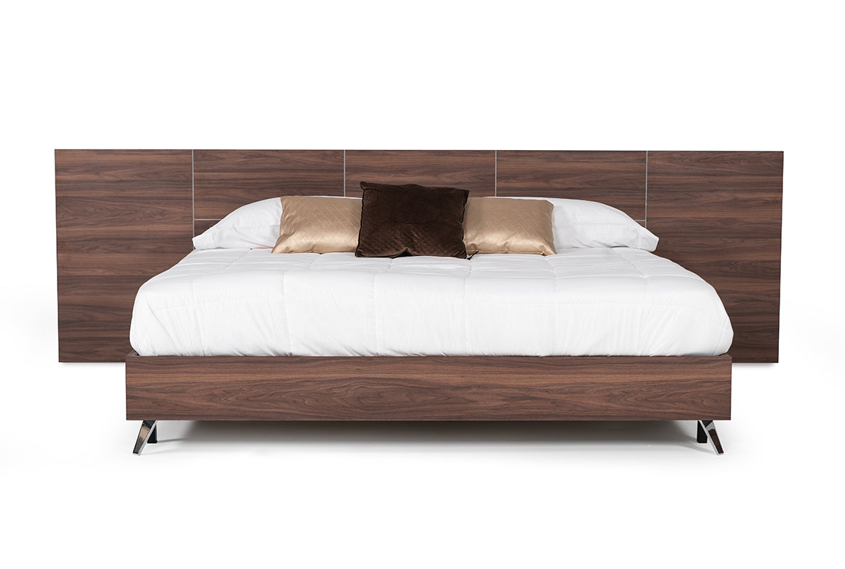 Eastern king Brooklyn Italian Modern Walnut Bed by VIG Furniture - View 1