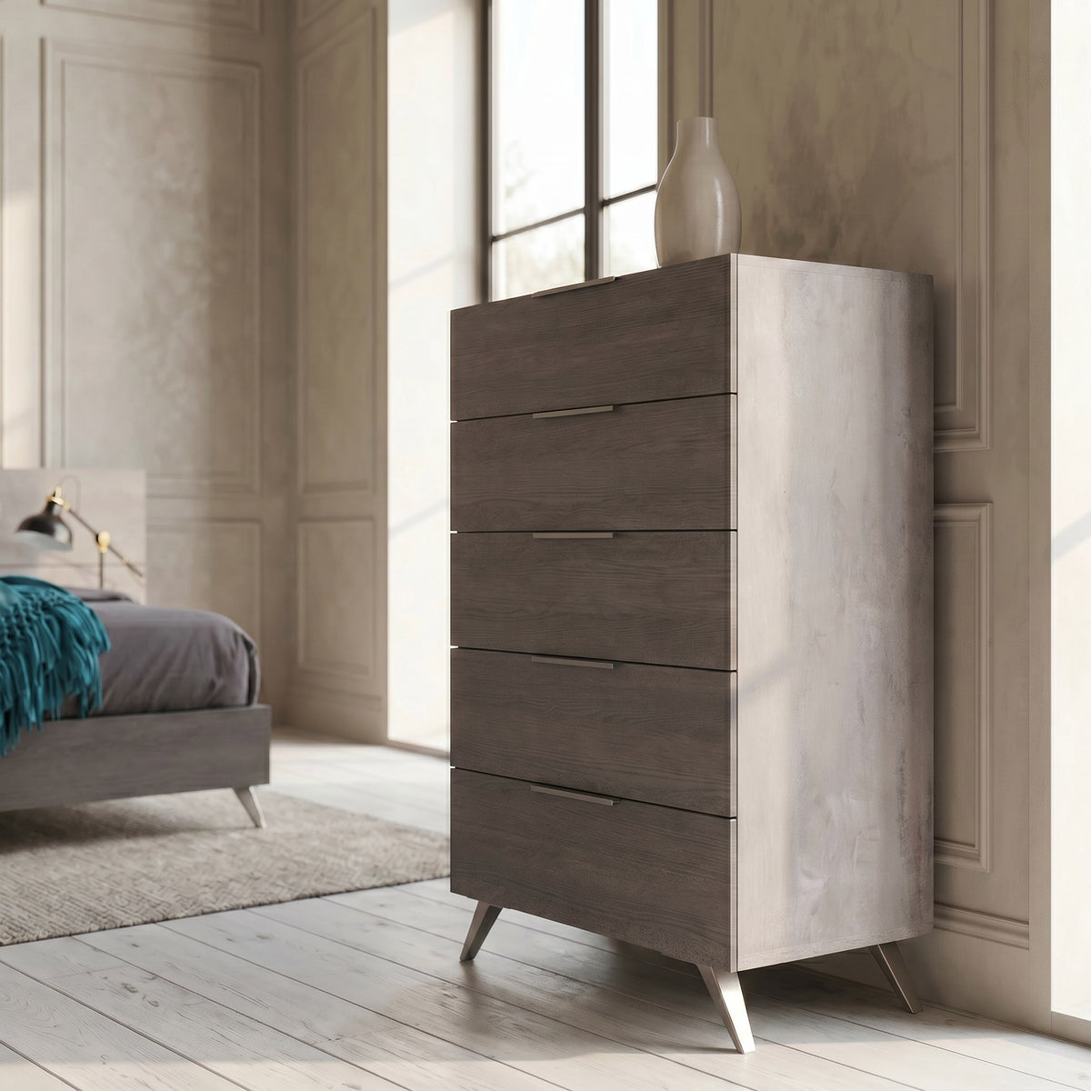 Bronx Italian Modern Faux Concrete & Grey Chest by VIG Furniture - View 5