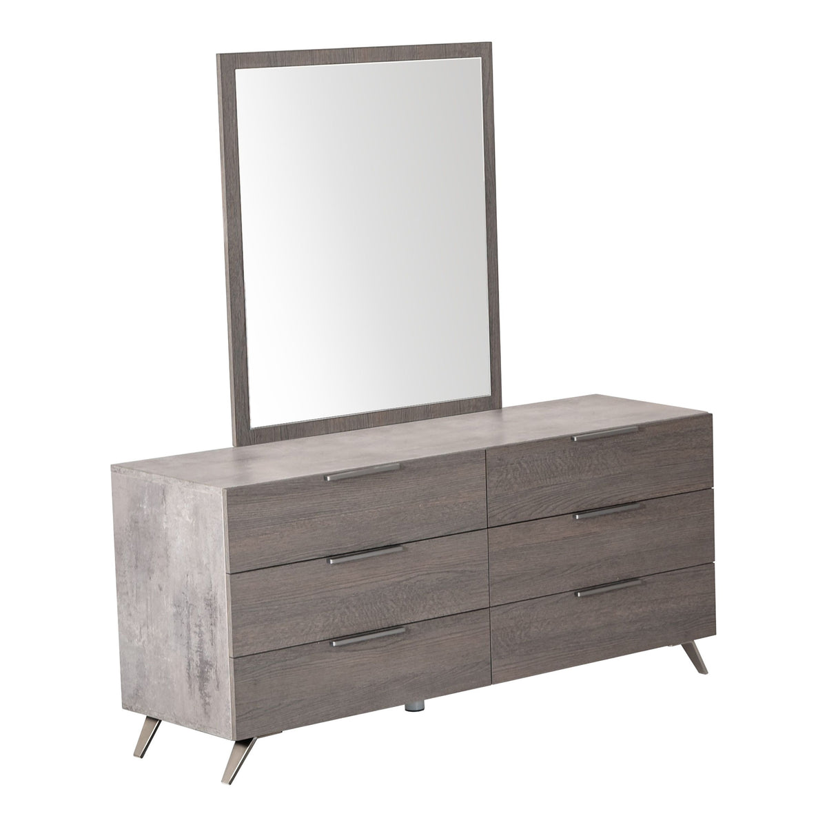 Queen Bronx Italian Modern Faux Concrete & Grey Bedroom Set