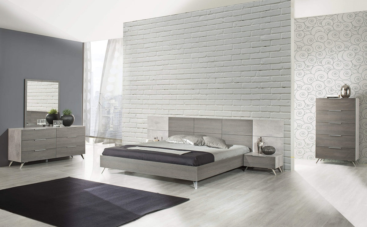 Bronx Italian Modern Faux Concrete & Grey Bed by VIG Furniture - View 6