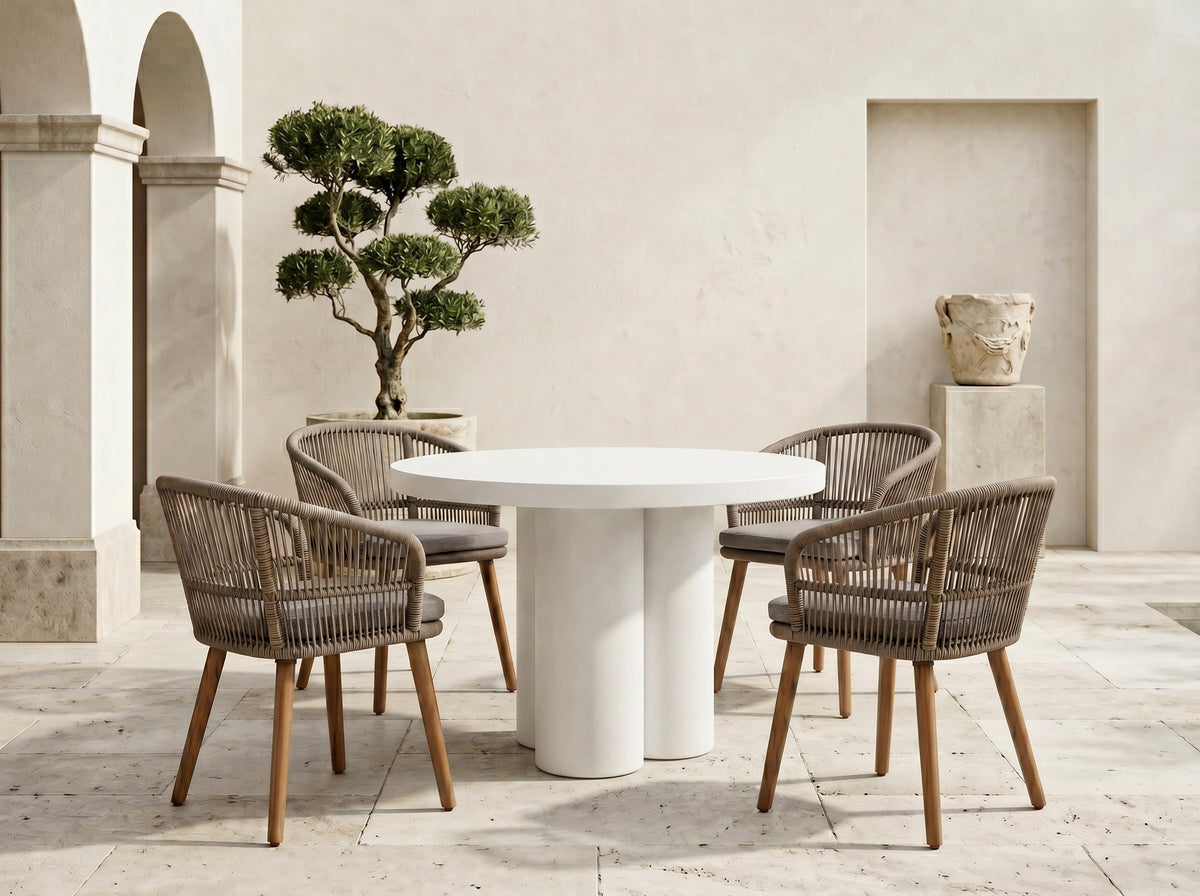 Bruni - Modern White Concrete Round Dining Table by VIG Furniture - View 6