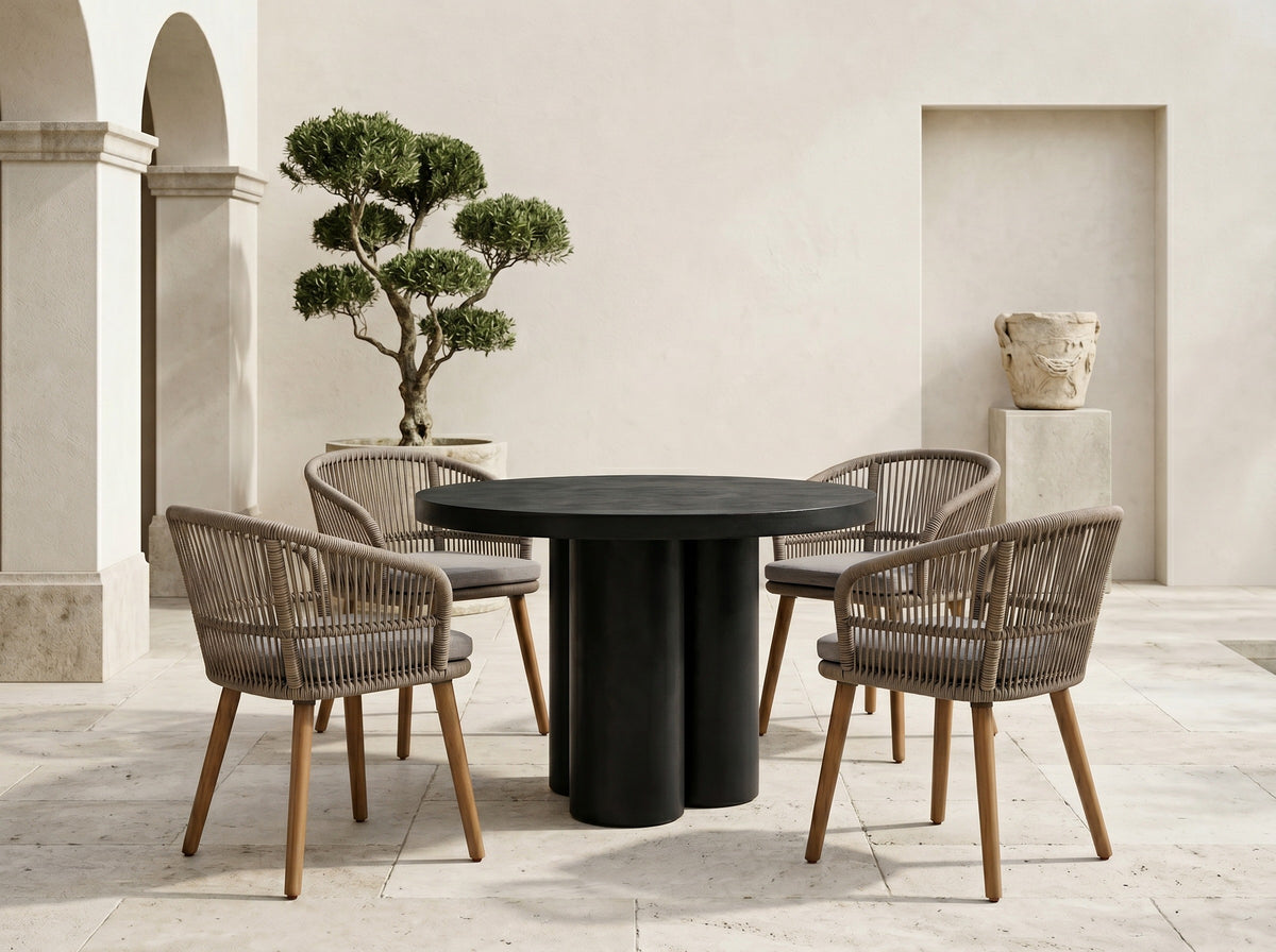 Bruni - Modern Black Concrete Round Dining Table by VIG Furniture - View 6