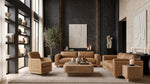 Danson - Modern Tan Leather + Wicker Swivel Accent Chair by VIG Furniture - View 11