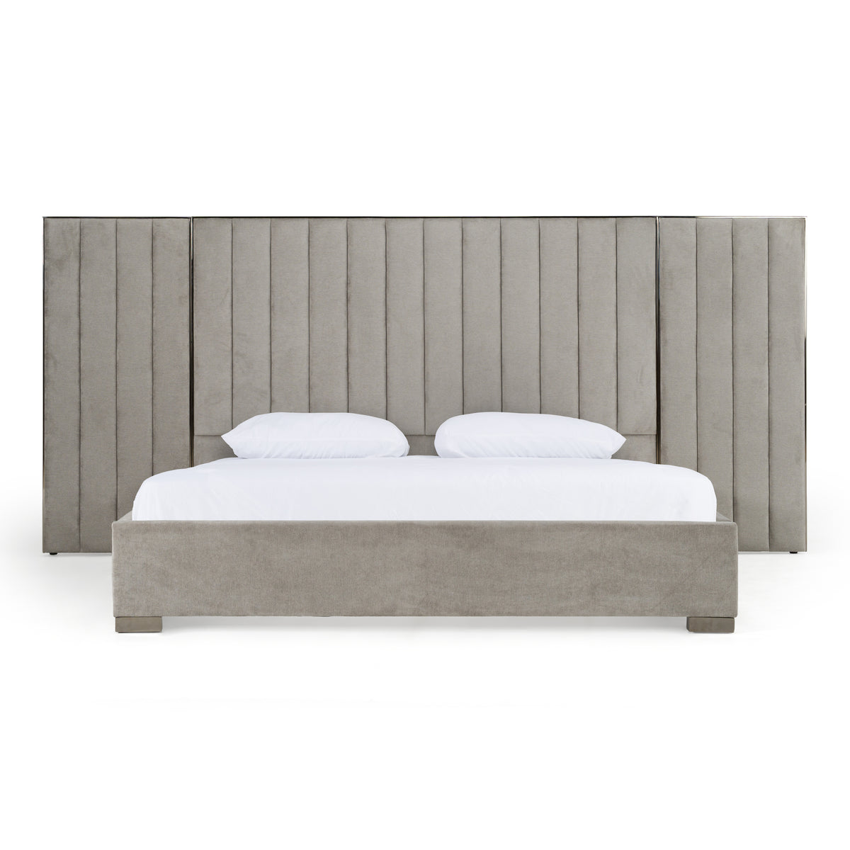 Buckley - Modern Grey & Black Stainless Steel Bed by VIG Furniture - View 1