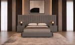 Califonia King Buckley - Grey & Black Stainless Steel Bedroom Set