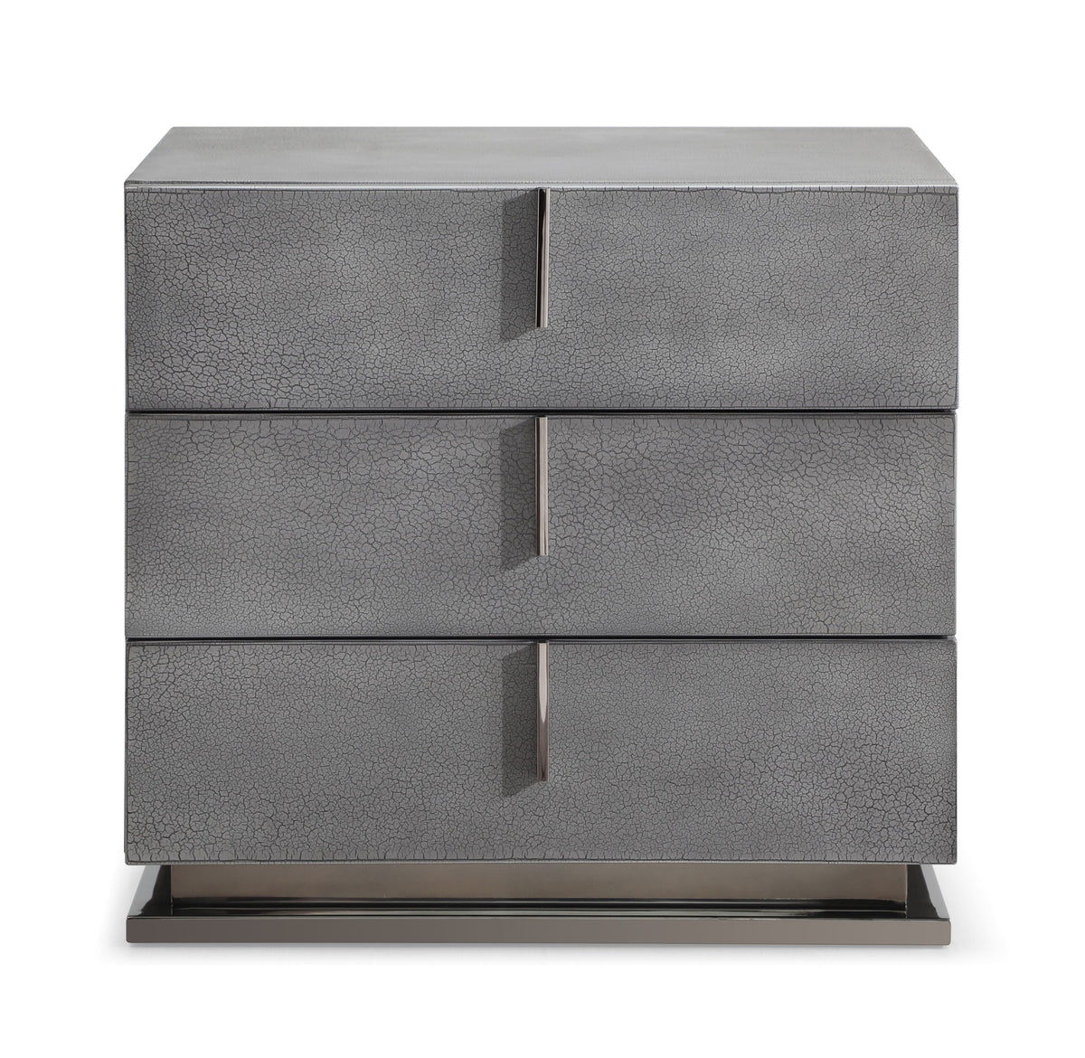 Buckley Modern Cracked Grey 3-Drawer Nightstand by VIG Furniture - View 1
