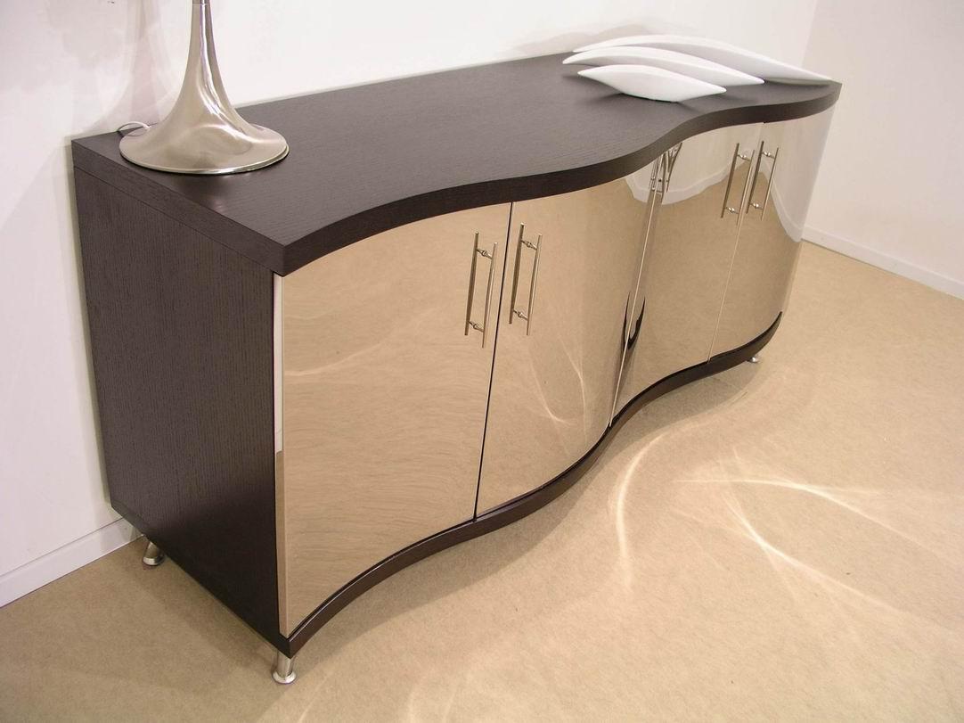 Waves Collection Modern Glass w/Chrome Stainless Steel Dining Table by VIG Furniture - View 3