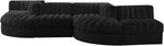 Rummi - Rounded Velvet Performance Fabric Upholstered 6 Piece Modular Sectional