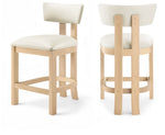 Lavrin - Vegan Leather Counter Stool (Set of 2) - Natural Base