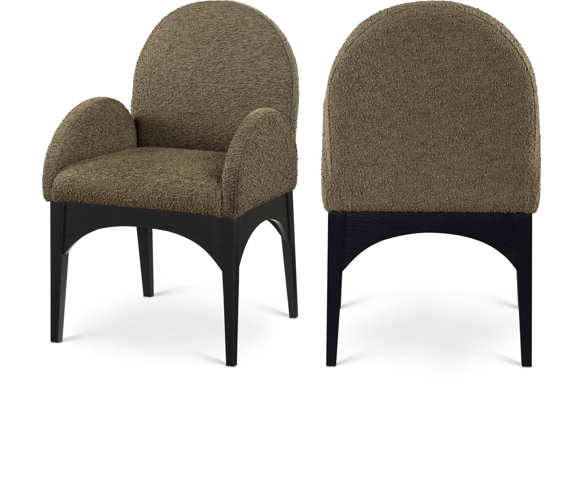 Waldorf - Boucle Dining Arm Chair With Black Legs