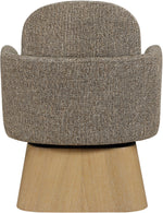 Marlowe - Linen Textured Fabric Upholstered Swivel Accent Chair - Stained Natural