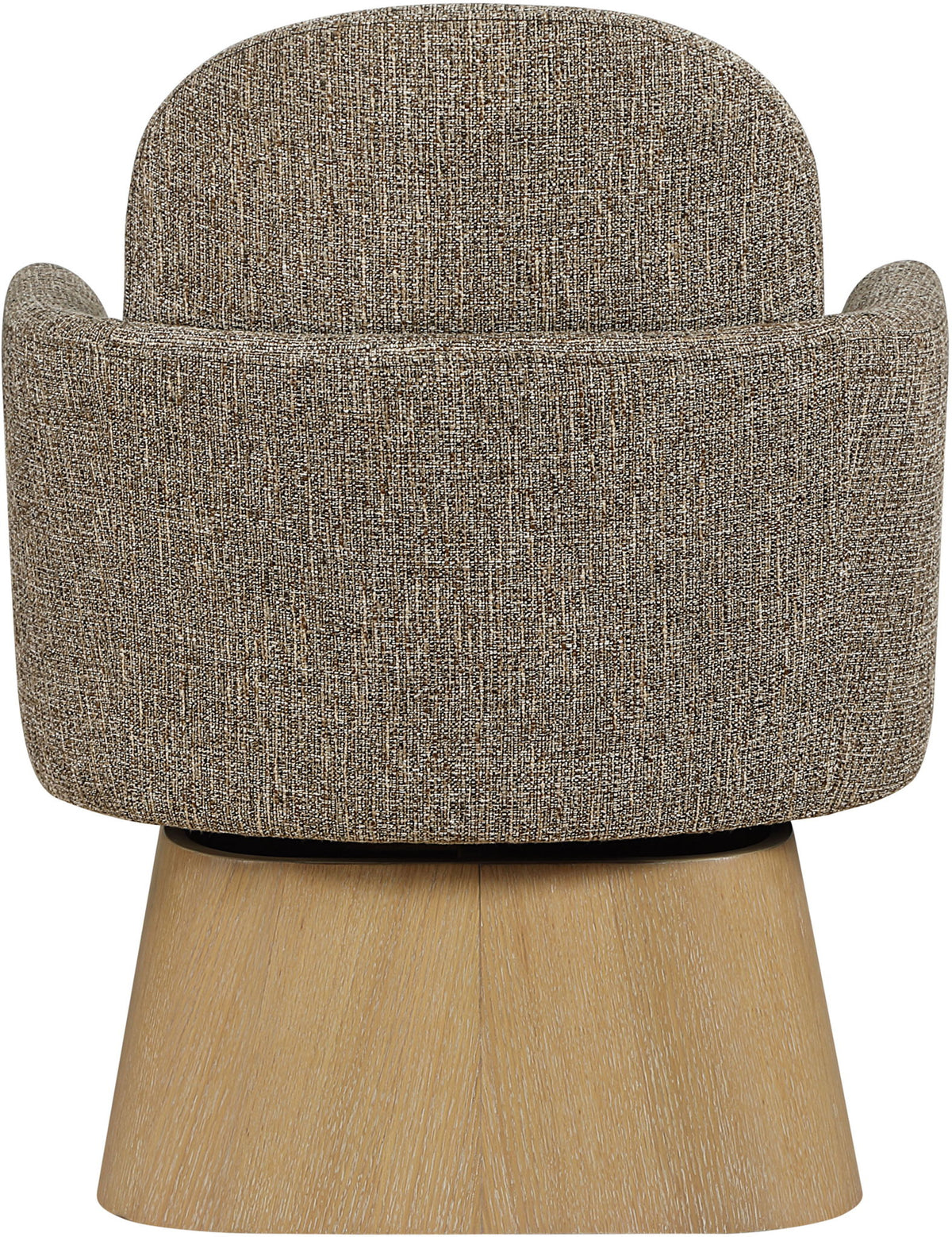 Marlowe - Linen Textured Fabric Upholstered Swivel Accent Chair - Stained Natural