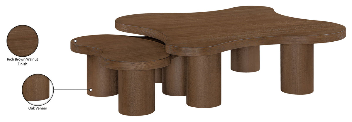 Cove - Oak Veneer And Solid Wood 2 Piece Coffee Table