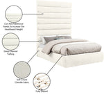 Adam - Chenille Fabric Bed With 89" Headboard