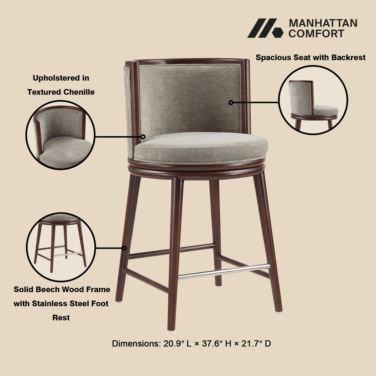 Manhattan Evalyn - Counter Stool