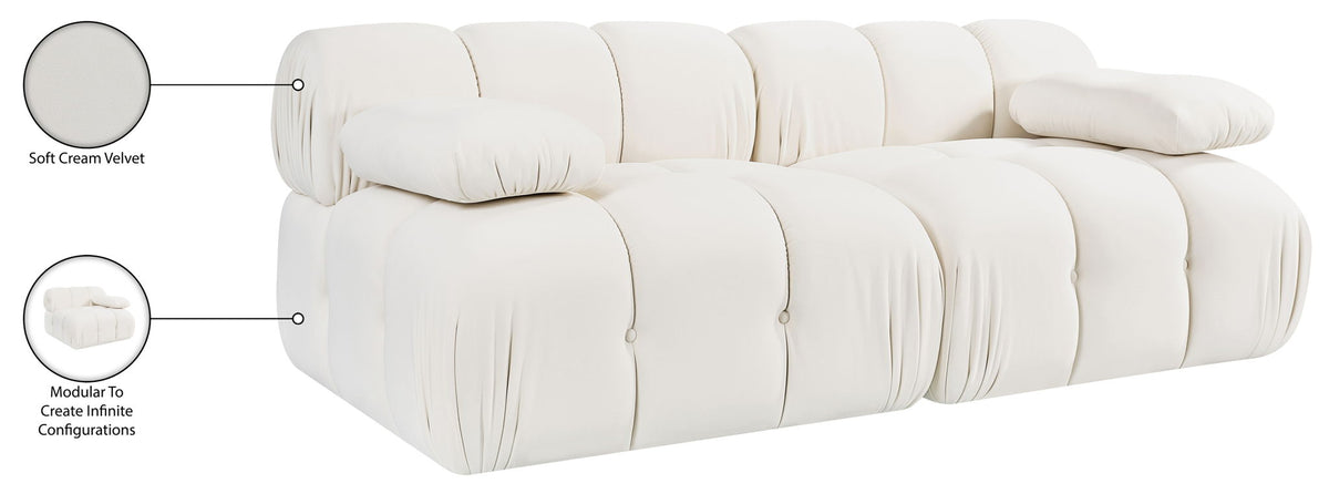 Orin - Velvet Performance Fabric Upholstered 2 Piece Modular Sofa