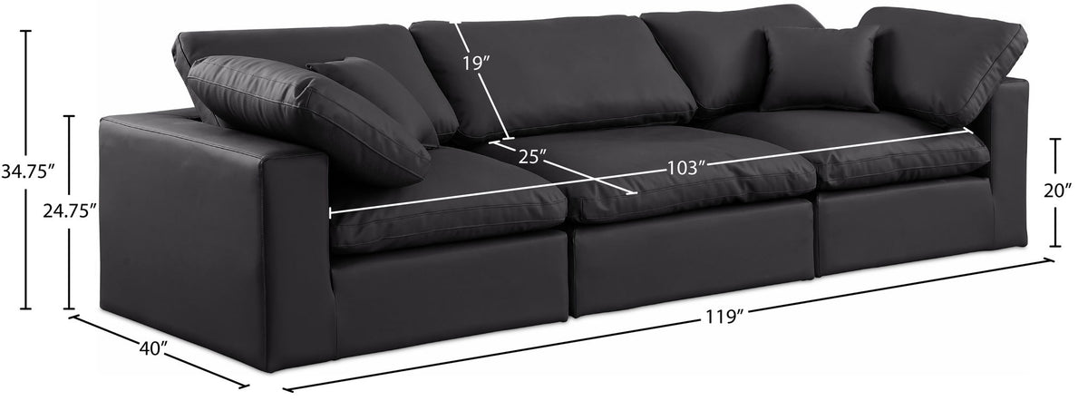 Comfy - Faux Leather Modular Sofa 3 Seats