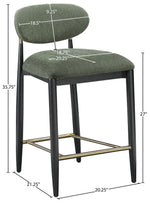 Riccio - Fabric Stool - Black Frame