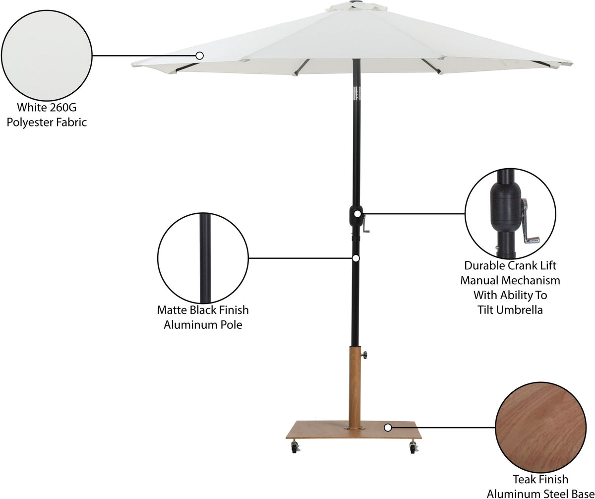 Fiji - Aluminum Patio Umbrella With Square Teak And Black Base