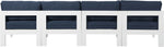 Nizuc - Outdoor Patio 4 Seat Armless Modular Sofa With White Frame