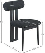 Dario - Boucle Dining Chair With Black Frame (Set of 2)