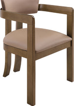 Lavrin - Vegan Leather Upholstered Dining Arm Chair (Set of 2) - Walnut Base