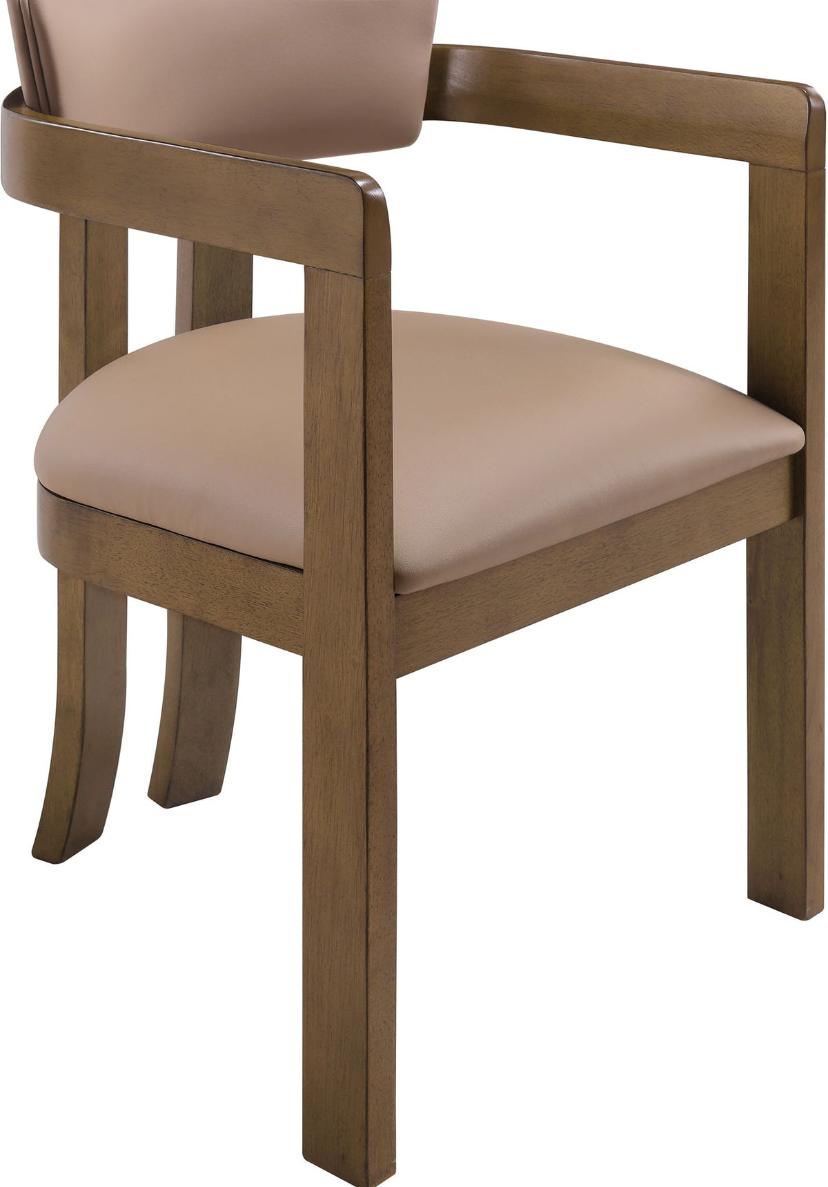 Lavrin - Vegan Leather Upholstered Dining Arm Chair (Set of 2) - Walnut Base