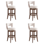 Mystic - Solid Wood Upholstered 30" Bar Height Swivel Barstool