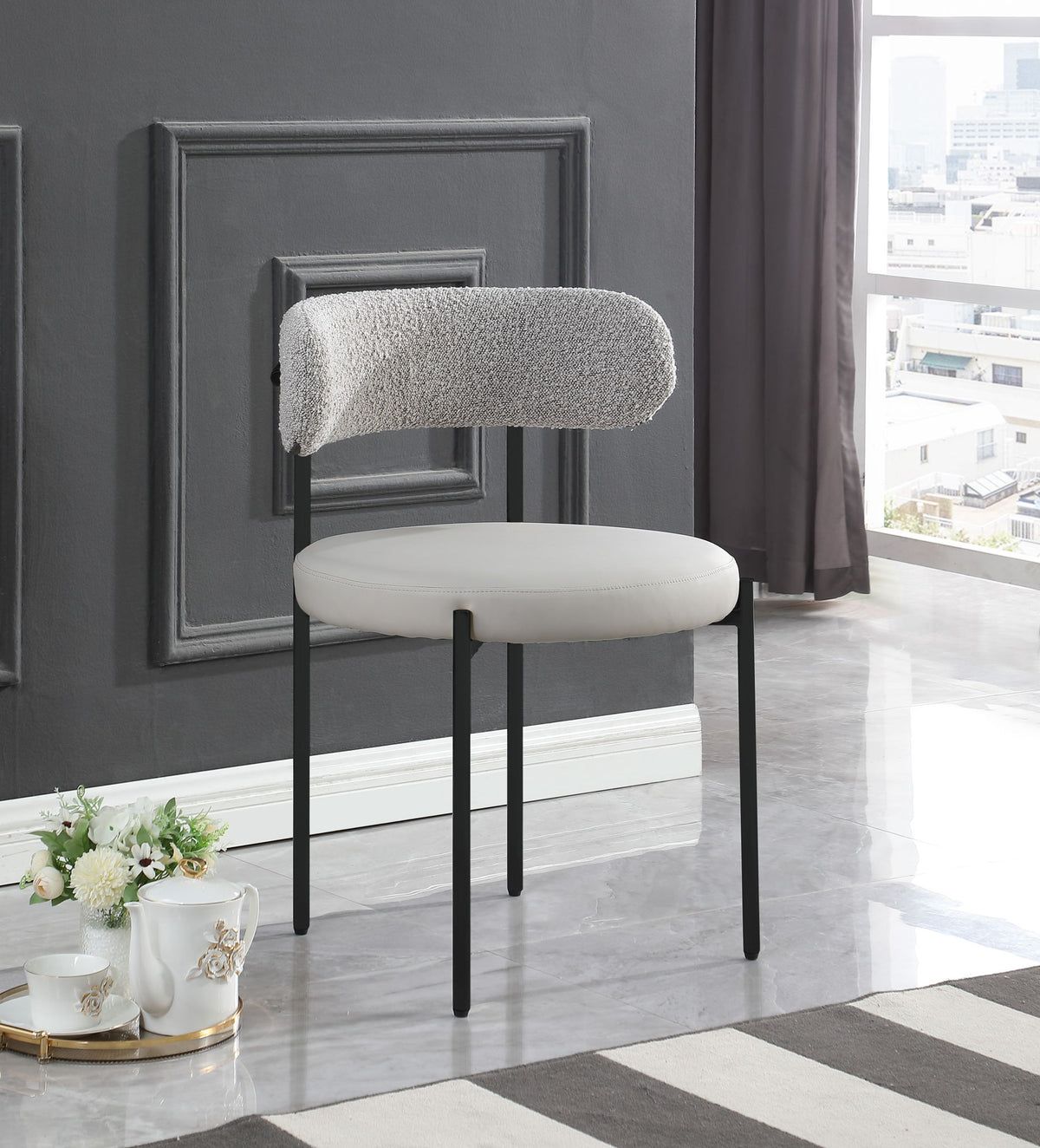 Beacon - Faux Leather Dining Chair With Black Legs (Set of 2)