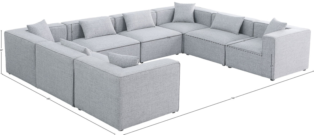 Cube - Linen 8 Piece Modular Sectional