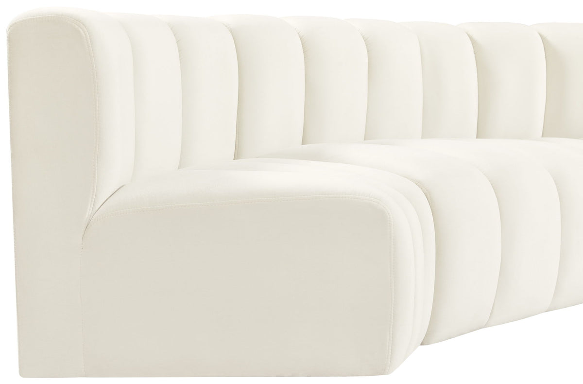 Arc - Velvet 4 Piece L-Shaped Modular Sofa