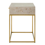 Pembrook - Side Table - Light Washed / Brass