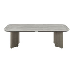 Ciela - Outdoor Rectangular Sintered Stone Coffee Table With Rattan Accents And Frame - Dark Bronze