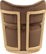 Elara - Velvet Upholstered Swivel Accent Chair - Stained Natural