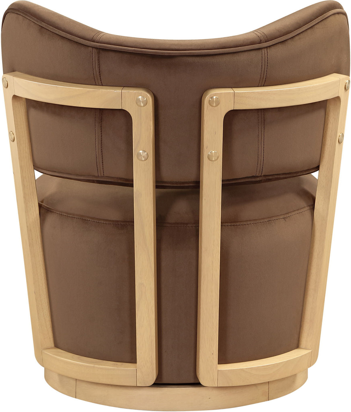 Elara - Velvet Upholstered Swivel Accent Chair - Stained Natural