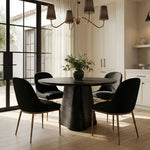 Ferro - Upholstered Dining Side Chair With Brushed Gold Legs