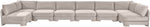 Hammond - Velvet Performance Fabric Upholstered 8 Piece U-Shaped Armless Sectional - Beige
