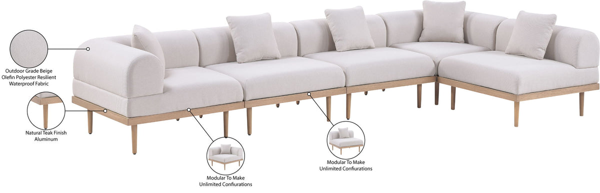 Laguna - 5 Piece 106.5" Upholstered Outdoor Patio Modular Sectional