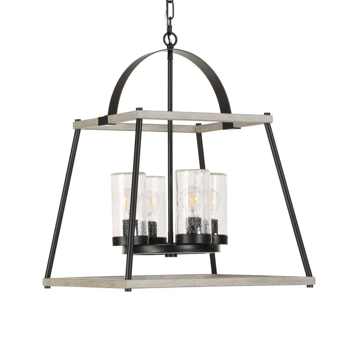 Edgecomb - 4 Light Indoor-Outdoor Pendant - Black / Gray