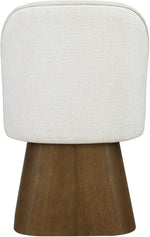 Marlowe - Linen Textured Fabric Upholstered Swivel Dining Side Chair - Stained Brown