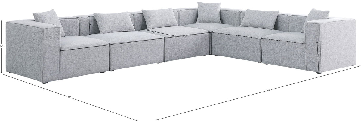 Cube - Linen 6 Piece Modular Corner Sectional